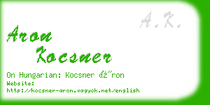 aron kocsner business card